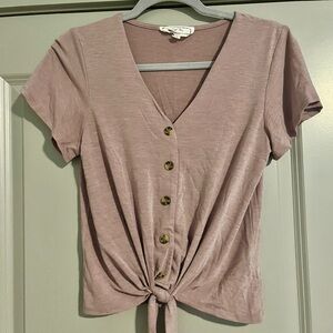 Purple short sleeved shirt